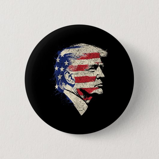 Donald Trump Portrait Ronde Button 5,7 Cm (Voorkant)