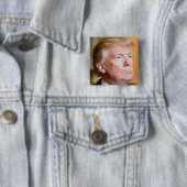 Donald Trump Portrait Vierkante Button 5,1 Cm (In situ)