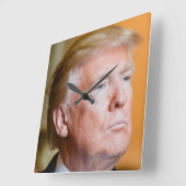 Donald Trump Portrait Vierkante Klok (Hoek)