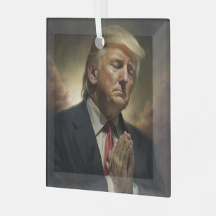 Donald Trump Pray for America Glas Ornament