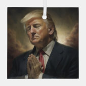 Donald Trump Pray for America Glas Ornament (Achterkant)