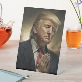 Donald Trump Pray for America Reclamebord Met Voetstuk
