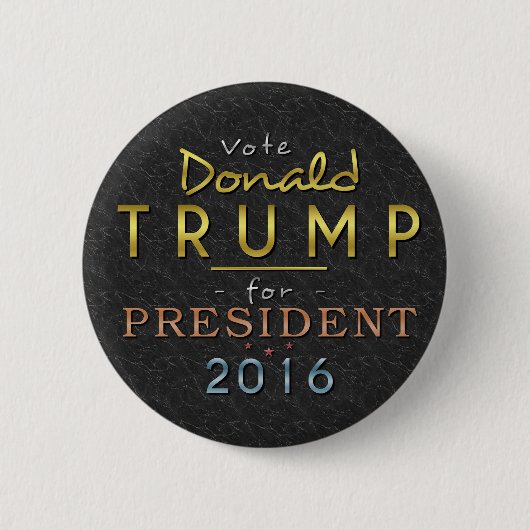 Donald Trump President 2016 Gold Black Classy Ronde Button 5,7 Cm (Voorkant)