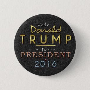 Donald Trump President 2016 Gold Black Classy Ronde Button 5,7 Cm