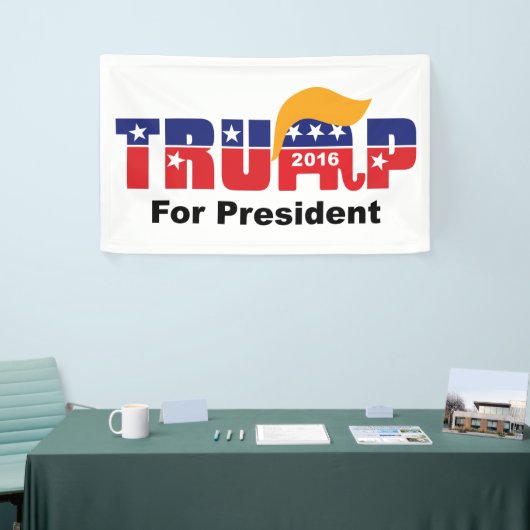 Donald Trump President 2016 GOP Elephant Hair Logo Spandoek (Beurs)