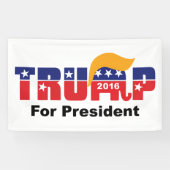Donald Trump President 2016 GOP Elephant Hair Logo Spandoek (Horizontaal)