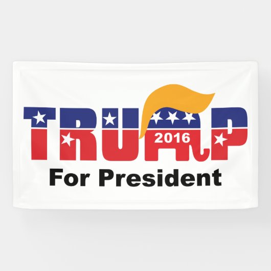 Donald Trump President 2016 GOP Elephant Hair Logo Spandoek (Horizontaal)
