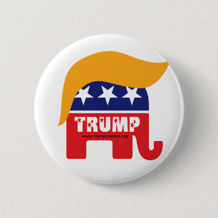 Donald Trump President 2016 GOP Olifant Haar Logo Ronde Button 5,7 Cm