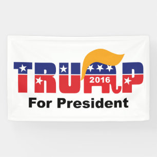 Donald Trump President 2016 GOP Olifant Haar Logo Spandoek
