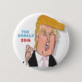 Donald Trump President 2016 Karikatuur Button