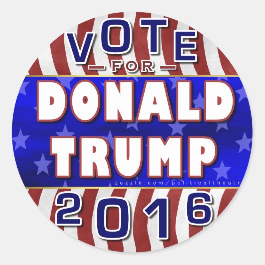 Donald Trump President 2016 Verkiezing Republikein Ronde Sticker (Voorkant)