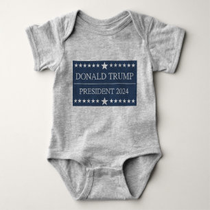 Donald Trump President 2024 Bold Blue Romper