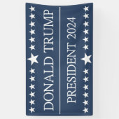 Donald Trump President 2024 Bold Blue Spandoek (Verticaal)