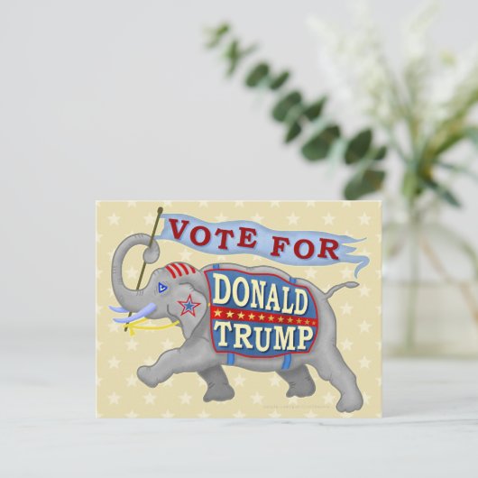 Donald Trump President 2024 Republikeinse olifant Briefkaart (Staand voorkant)