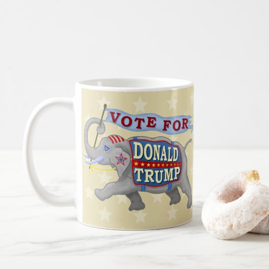 Donald Trump President 2024 Republikeinse olifant Koffiemok (Met donut)