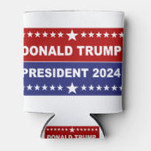 Donald Trump President 2024 rood wit en blauw Blikjeskoeler (Voorkant)