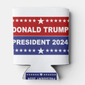 Donald Trump President 2024 rood wit en blauw Blikjeskoeler (Achterkant)