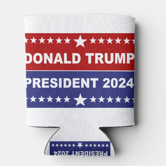 Donald Trump President 2024 rood wit en blauw Blikjeskoeler (Achterkant)