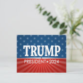 Donald Trump - President 2024 - Stars and Stripes Briefkaart (Staand voorkant)