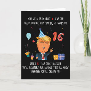 Donald Trump President Grappige 16e Verjaardag Tru Kaart