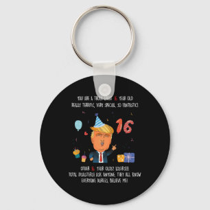 Donald Trump President Grappige 16e Verjaardag Tru Sleutelhanger
