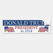 Donald Trump President in 2024 Patriottisch Bumpersticker (Voorkant)