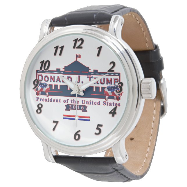 Donald Trump President kiezen  lederen horloge (Gekanteld)