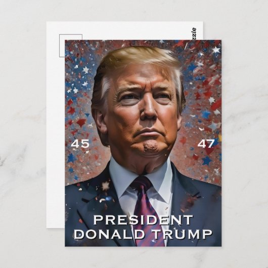 Donald Trump President Modern Portrait Briefkaart (Voorkant / Achterkant)