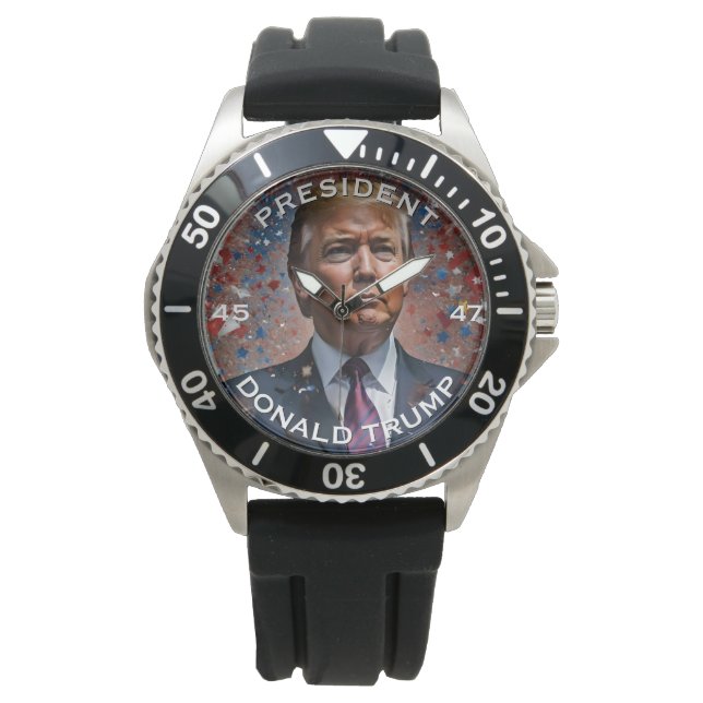 Donald Trump President Modern Portrait Horloge (Voorkant)
