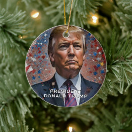 Donald Trump President Modern Portrait Keramisch Ornament