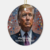 Donald Trump President Modern Portrait Keramisch Ornament (Links)