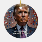 Donald Trump President Modern Portrait Keramisch Ornament (Achterkant)