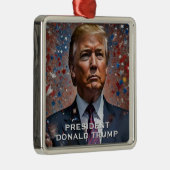 Donald Trump President Modern Portrait Metalen Ornament (Rechts)