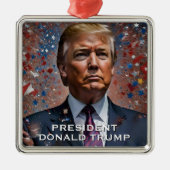 Donald Trump President Modern Portrait Metalen Ornament (Voorkant)