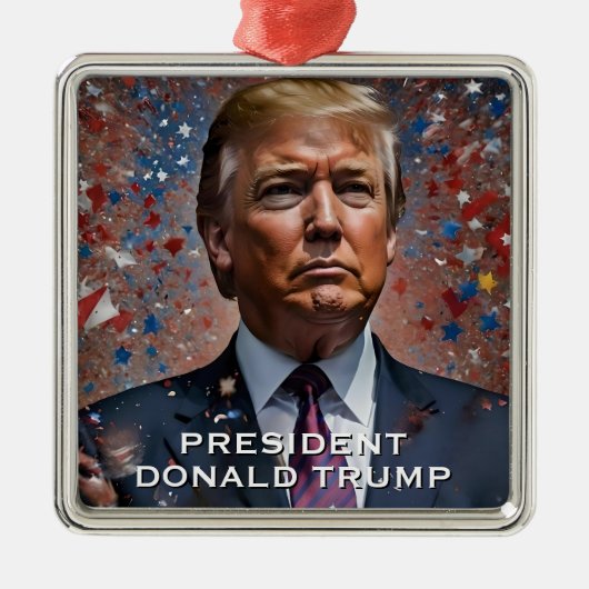 Donald Trump President Modern Portrait Metalen Ornament (Voorkant)