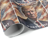 Donald Trump President Portret Cadeaupapier (Rol Hoek)