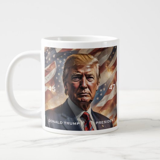 Donald Trump President Portret Grote Koffiekop (Links)