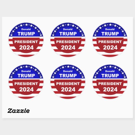 Donald Trump President rond 2024 Ronde Sticker (Vel)