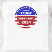 Donald Trump President rond 2024 Ronde Sticker (Tas)