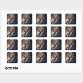 Donald Trump presidentieel Vierkante Sticker (Vel)