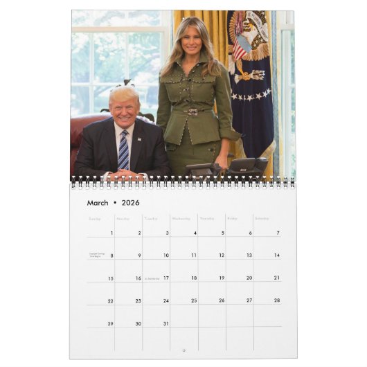 Donald Trump Presidentschap 2025 Kalender Maandeli (Mar 2026)