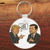 Donald Trump prijst Zelensky's formele pak Sleutelhanger (Voorkant)