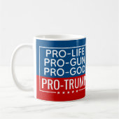 Donald Trump Pro-Life Pro-God Pro-Pistool-Trump Koffiemok (Links)