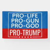 Donald Trump Pro-Life Pro-God Pro-Pistool-Trump Spandoek (Horizontaal)