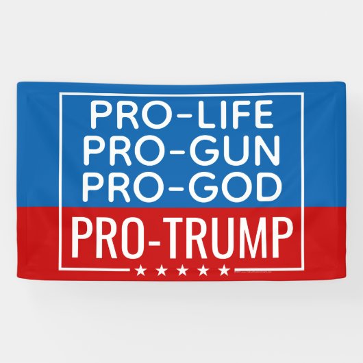 Donald Trump Pro-Life Pro-God Pro-Pistool-Trump Spandoek (Horizontaal)