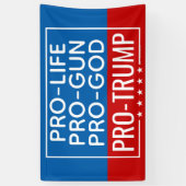 Donald Trump Pro-Life Pro-God Pro-Pistool-Trump Spandoek (Verticaal)