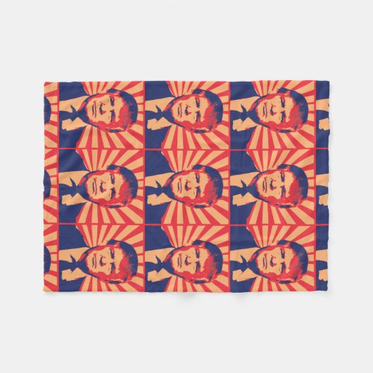 Donald Trump Propaganda Style Fleece Deken (Voorkant (Horizontaal))