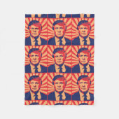 Donald Trump Propaganda Style Fleece Deken (Voorkant)