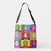 DONALD TRUMP PURY, ALLEMAAL OVER AFDRUKKING CROSSBODY TAS (Achterkant)