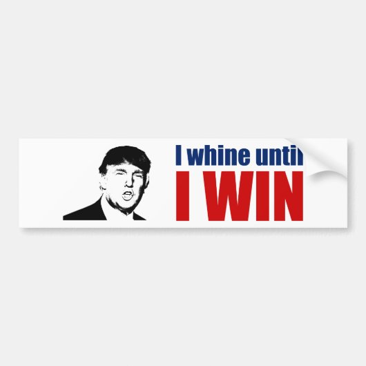 Donald Trump Quote - ik woon tot ik win - met hoof Bumpersticker (Voorkant)